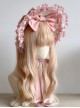 Audrey Evening Series Lovely Bowknot Decorated Lace Design Lace Up Sweet Lolita Bonnet Headband