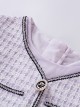 Daily Elegant Small Fragrance Style Front Button Design Sweet Lolita Kid Purple Long Sleeve Dress