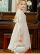 Fresh Princess Small Fragrance Style Bowknot Pearl Decoration Star Gauze Design Embroidery sweet Lolita Kid Champagne Gold Long Sleeve Dress