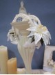 Twilight Lily Series Elegant Vintage Pearl Mesh Design Lily Hot Flower Bowknot Decoration Classic Lolita Headband