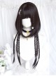 Ink Jellyfish Series Black Brown Daily Straight Hair Jellyfish Head Sweet Lolita Detachable Stitching Short Wig Hair Curtain