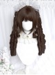 Fairy Tale Town Series Dark Brown Retro Roman Curl Hukou Clip Double Ponytail Sweet Lolita Wig