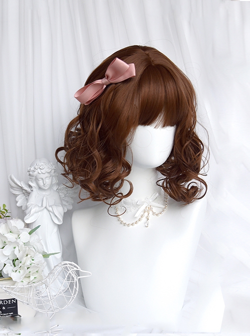 Sugar Bean Series Brown Daily Cute Fluffy Doll Sensation Sweet Lolita Short Curly Wig