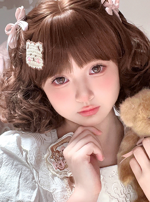 Sugar Bean Series Brown Daily Cute Fluffy Doll Sensation Sweet Lolita Short Curly Wig