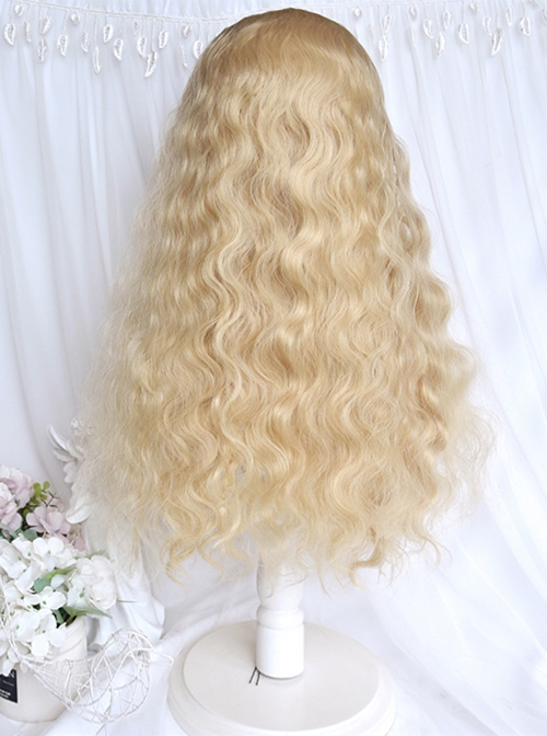 Black Gold Girl Series Angel Gold Cute Fluffy Bangs Wool Curls Sweet Lolita Long Wig