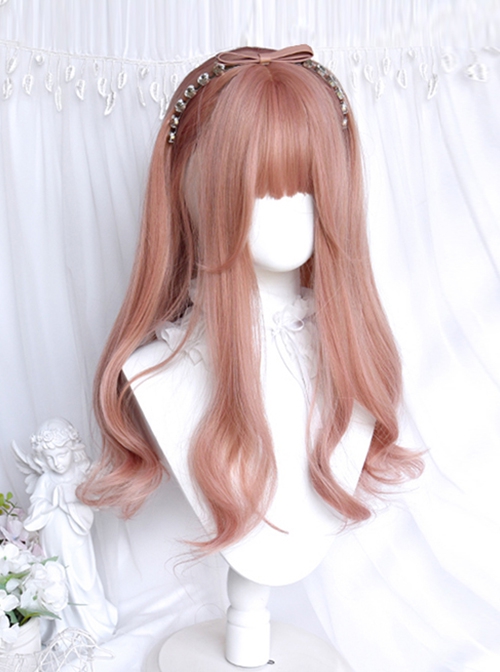 Grapefruit Series Atmospheric Daily Orange Pink Gentle And Lovely Long Curly Hair Sweet Lolita Wig