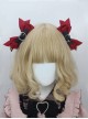 Sweet Cool Daily Alt Outfit Metal Heart Design Bowknot Chain Punk Lolita Pair Clip Hairpins