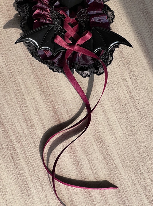 Devil Horn Series Gorgeous Retro Alt Outfit Devil Horn Ribbon Bowknot Lace Decoration Gothic Lolita Headband