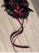 Devil Horn Series Gorgeous Retro Alt Outfit Devil Horn Ribbon Bowknot Lace Decoration Gothic Lolita Headband