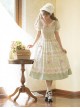 Windsor Love Letters Series Pastoral Style Embroidered Collar Handmade Bowknot Printing Heart Button Classic Lolita Lace Puff Short Sleeve Long Dress