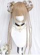 Bubble Gum Series Chinese Style Three Strand Braid Sweet Neat Bangs Ball Head Braid Bouquet Detachable Clip Bobo Head Wig