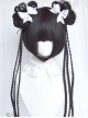 Bubble Gum Series Chinese Style Three Strand Braid Sweet Neat Bangs Ball Head Braid Bouquet Detachable Clip Bobo Head Wig