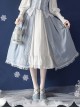 Miss Leisha Series Blue White Fluffy Beautiful Flounce Lace Gorgeous Embroidery Velvet Satin Classic Lolita Long Skirt