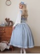 Miss Leisha Series Blue White Fluffy Beautiful Flounce Lace Gorgeous Embroidery Velvet Satin Classic Lolita Long Skirt