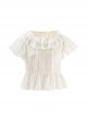 Forest Secret Series Summer Pure White Cute Chiffon Puff Sleeve Flounce Classic Lolita Short Sleeve Shirt