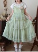 Forest Secret Series Summer Layers Gorgeous Fluffy Gauze Binding Band Bowknot Graceful Classic Lolita Sleeveless Long Dress JSK