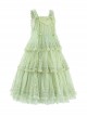 Forest Secret Series Summer Layers Gorgeous Fluffy Gauze Binding Band Bowknot Graceful Classic Lolita Sleeveless Long Dress JSK