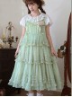 Forest Secret Series Summer Layers Gorgeous Fluffy Gauze Binding Band Bowknot Graceful Classic Lolita Sleeveless Long Dress JSK