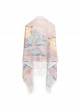 Golden Crow Starry Sky Autumn Water Series Chinese Style Winter Light Pink Landscape Painting Fairy Classic Lolita Scarf Shawl