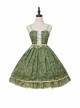 Eileen Series Daily Basics Printed Ribbon Bowknot Belt Beautiful Flounce Classic Lolita Sleeveless Dress