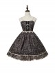 Eileen Series Daily Basics Printed Ribbon Bowknot Belt Beautiful Flounce Classic Lolita Sleeveless Dress