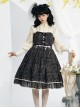 Eileen Series Daily Basics Printed Ribbon Bowknot Belt Beautiful Flounce Classic Lolita Sleeveless Dress