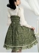 Eileen Series Daily Basics Printed Ribbon Bowknot Belt Beautiful Flounce Classic Lolita Sleeveless Dress