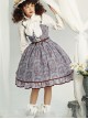 Eileen Series Daily Basics Printed Ribbon Bowknot Belt Beautiful Flounce Classic Lolita Sleeveless Dress