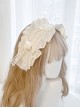 Morning Mist Garden Series White Gorgeous Princess Ruffle Tiered Lace Bowknot Roses Classic Lolita Headband KC