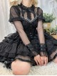 Concerto Series Vintage Elegant Light Thin Lace Neckline Binding Band Bowknot Puff Sleeves Classic Lolita Long Sleeve Shirt