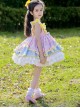 Yellow Pink Blue Simplicity Retro Style Spring Autumn Kids Cartoon Princess Fluffy Ruffles Bowknot Sweet Lolita  Sleeveless Dress