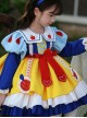 Autumn Winter Blue Yellow Snow White Princess Red Apple Print Bowknot Cosplay Sweet Lolita Kids Long Sleeves Dress