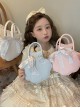 Small Shell Series Low Saturation Sea Fairy Tale Cute Delicate Pearl Polarized Ribbon Crossbody Sweet Lolita PU Handbag