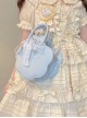 Small Shell Series Low Saturation Sea Fairy Tale Cute Delicate Pearl Polarized Ribbon Crossbody Sweet Lolita PU Handbag
