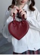 Little Loving Heart series Cute Delicate heart shape Polarized pink Ribbon Crossbody Sweet Lolita PU Handbag