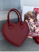 Little Loving Heart series Cute Delicate heart shape Polarized pink Ribbon Crossbody Sweet Lolita PU Handbag