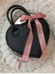 Little Loving Heart series Cute Delicate heart shape Polarized pink Ribbon Crossbody Sweet Lolita PU Handbag