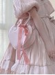 Little Loving Heart series Cute Delicate heart shape Polarized pink Ribbon Crossbody Sweet Lolita PU Handbag