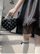 Little Wish Series Mini Delicate Polarized Pearl  Small Diamond Bowknot Argyle Pattern Crossbody Sweet Lolita PU Handbag