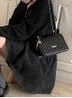 Love Treasure Series Girly Elegant Striped Daily Commute Pendant Classic Lolita PU Crossbody Chain Bag