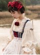 Abundance Hymn Series Autumn Apricot Bavarian Style Loose Lantern Sleeves Cotton Embroidery Ruffle Collar Bowknots Classic Lolita Long Sleeves Shirt