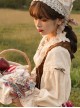 Abundance Hymn Series Autumn Apricot Bavarian Style Loose Lantern Sleeves Cotton Embroidery Ruffle Collar Bowknots Classic Lolita Long Sleeves Shirt