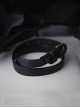 Gothic Punk Dark Style Black Double Layers Simple Daily Exquisite Imitate Leather Wrist Strap