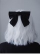 Pure Black Dark Style Simple Stylish Retro Velvet Hairpin Gothic Lolita Big Bowknot Top Clip