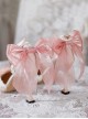 Flesh Pink Sweet Gorgeous Lace Tulle Bowknot Pearl Flowers Pointed Toe Thin High Heel Sweet Lolita Shoes