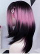 Black Pink Gradient Dye Landmine Sweet Cool Girl Millennium Hottie Y2K Sweet Lolita Long Straight Wig