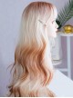 Beige Golden Brown Gradient Occident Subculture Daily Fluffy Neat Bangs Sweet Lolita Long Curly Wig