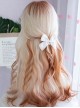 Beige Golden Brown Gradient Occident Subculture Daily Fluffy Neat Bangs Sweet Lolita Long Curly Wig