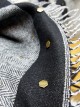 Autumn Winter Steampunk Style Grey Double Sides Thickened Imitation Wool Bronze Metal Buttons Warm Tassel Coat Shawl