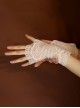 Summer Double Side Retro Grace White Hollow Lace Texture Wedding Bridal Accessories Thin Half Finger Gloves